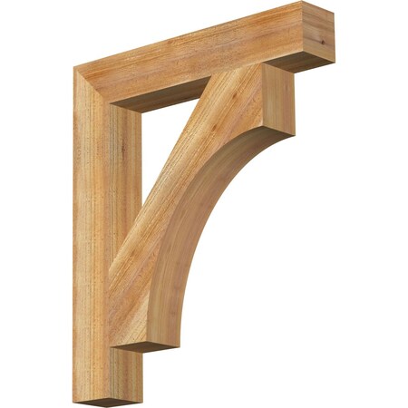 Ekena Millwork Westlake Block Rough Sawn Bracket, Western Red Cedar, 4"W x 24"D x 28"H BKT04X24X28WTL05RWR